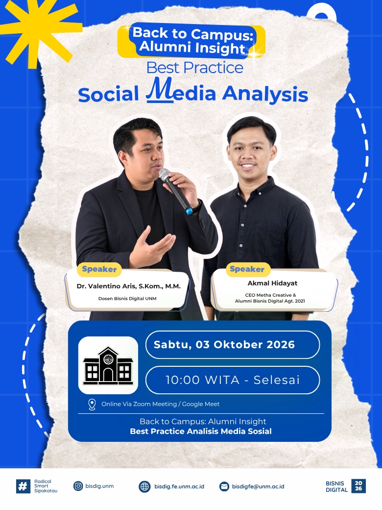 Bisnis Digital UNM Gelar Alumni Insight Bahas Best Practice Analisis Media Sosial