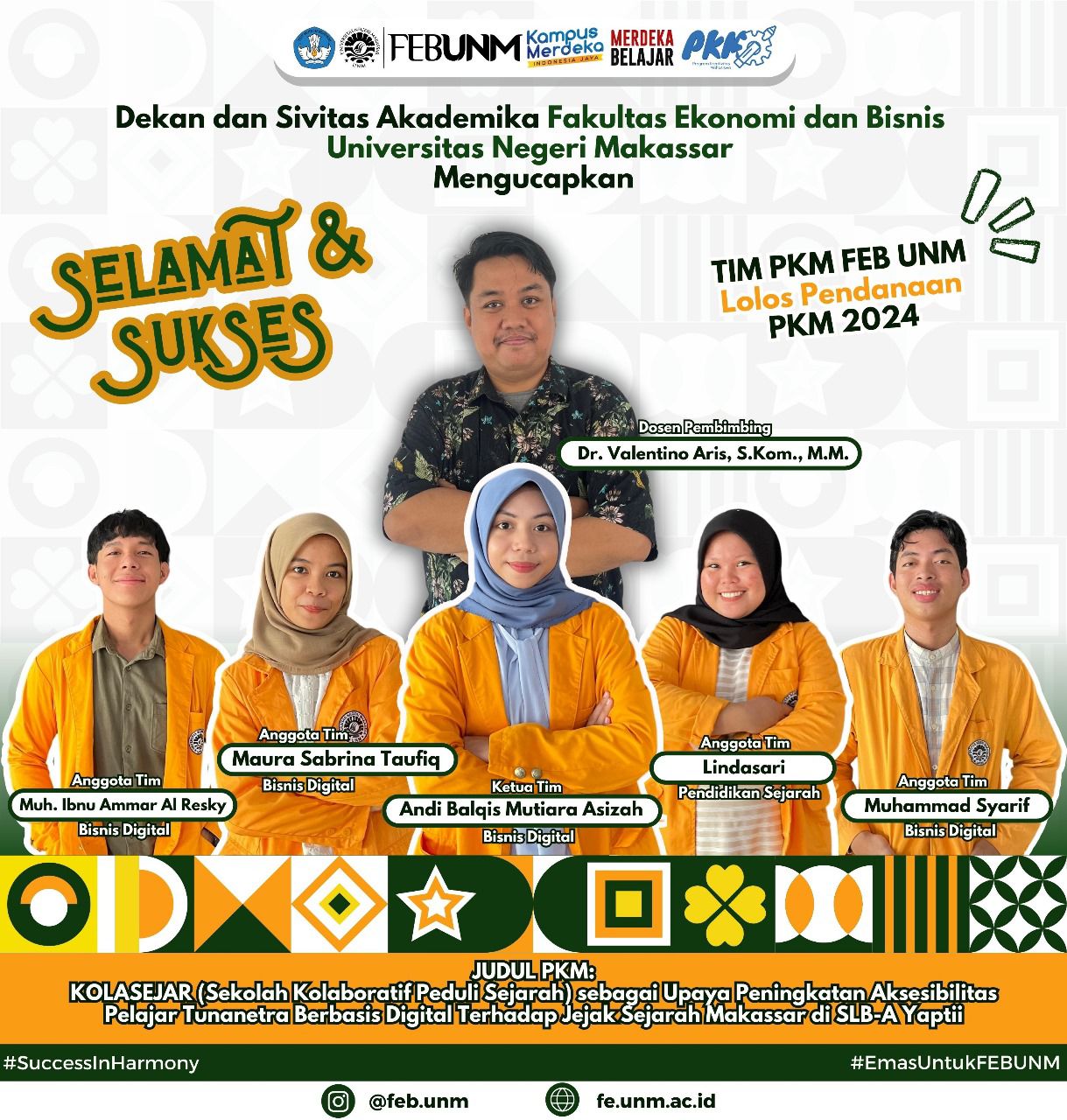 Tim Kolasejar dari Program Studi Bisnis Digital Lolos Pendanaan PKM Tahun 2024