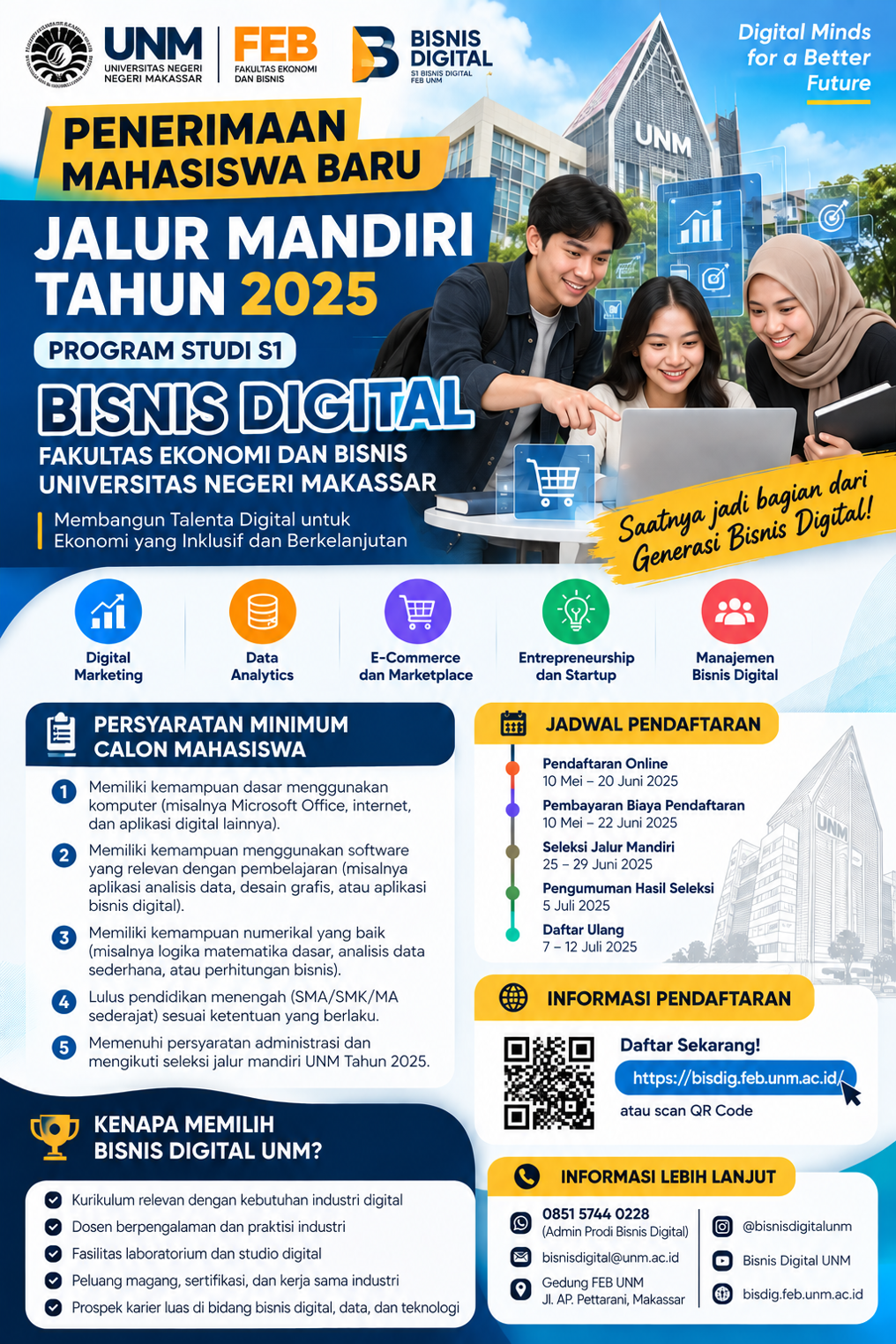 Penerimaan Mahasiswa Baru Bisnis Digital UNM 2025